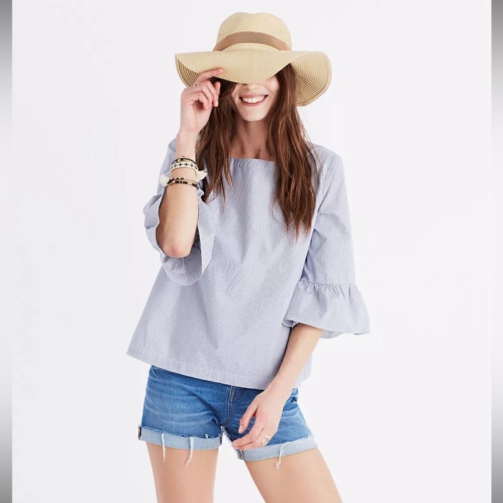 Madewell Striped Bell-Sleeve Top